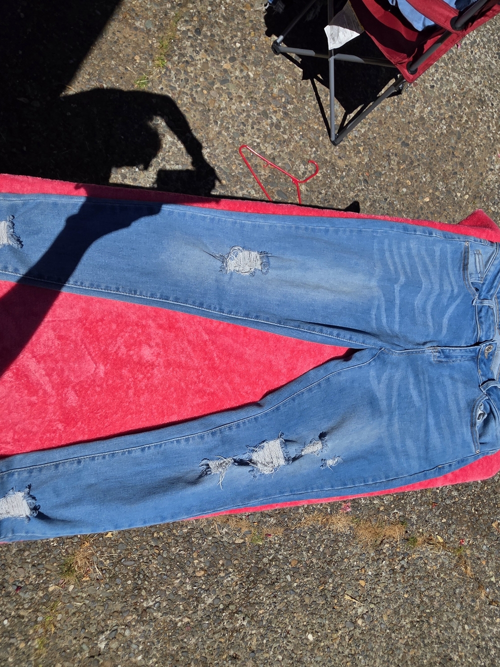 Distressed Light Blue Women's Skinny Jeans